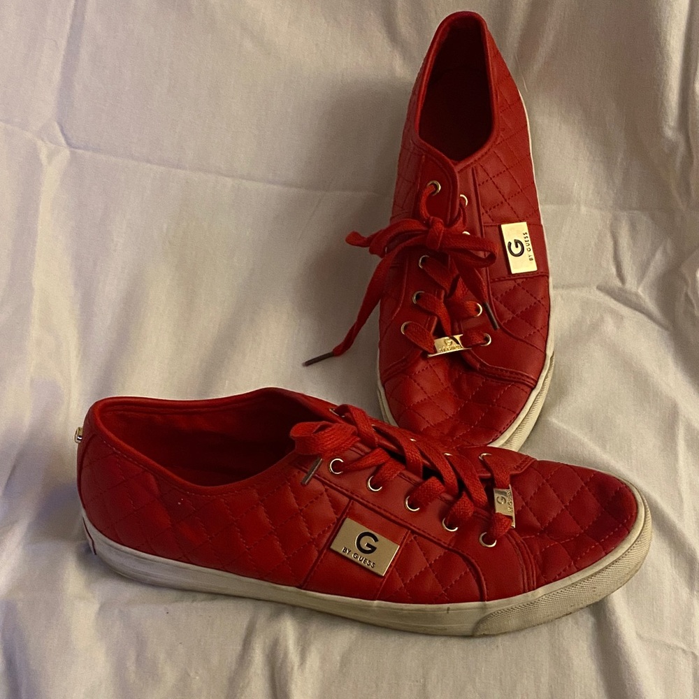 G by Guess Women's Red Quilted Sneakers